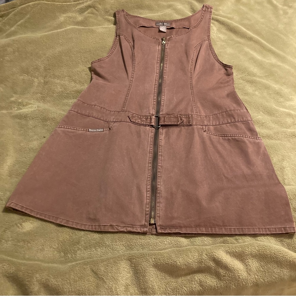 NWOT Vintage Sherry Taylor Denim Jumper Dress Size L - Picture 13 of 15